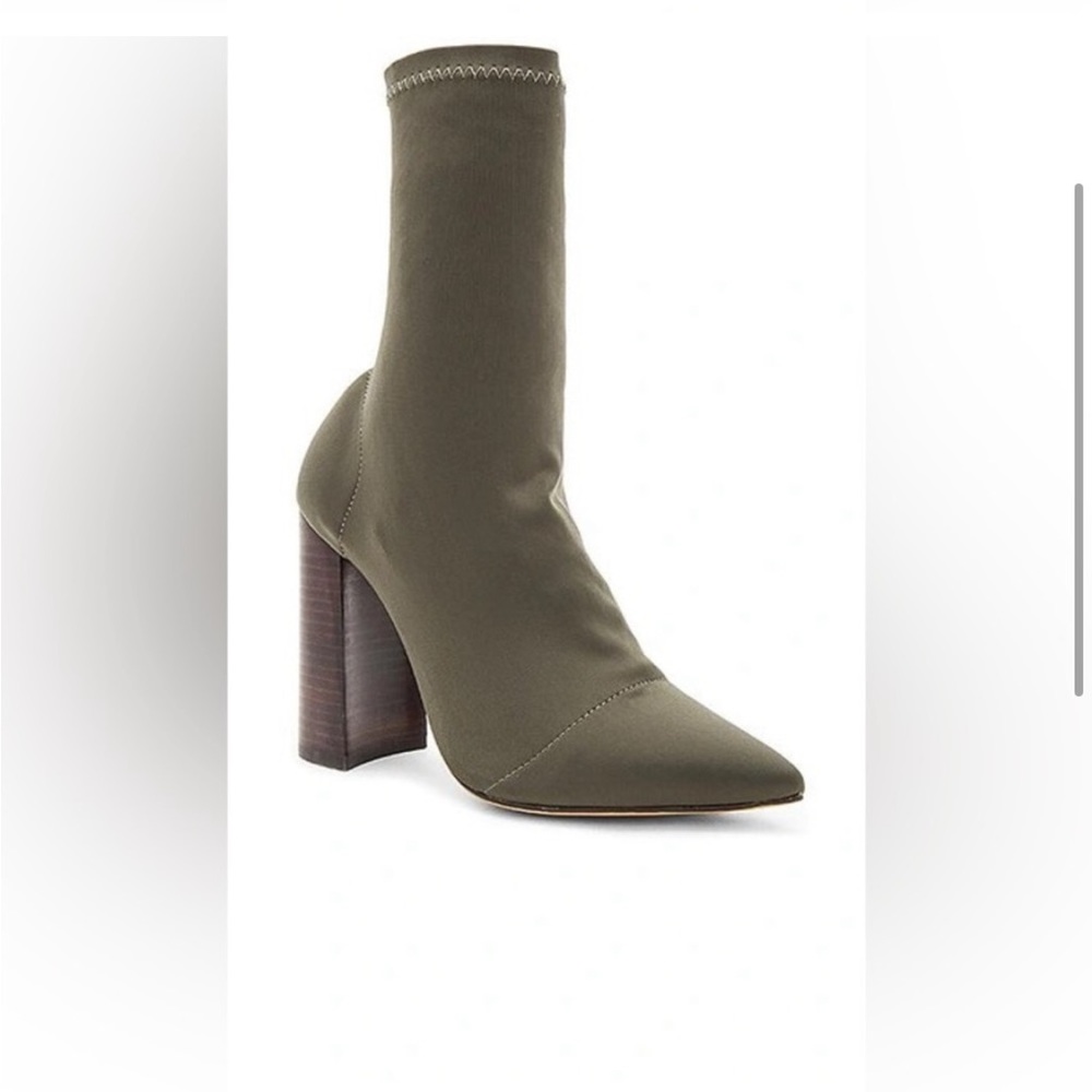 Tony Bianco Diddy stretch sock bootie dark green size 7.5